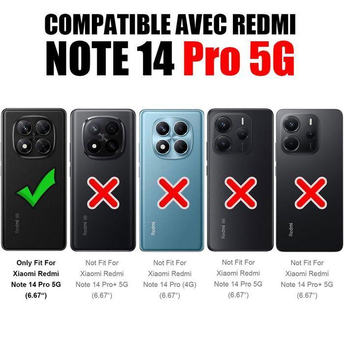 Protective Case - E.F.CONNECTION - For Xiaomi Redmi Note 14 Pro 5G - Shockproof - Silver - 2 Tempered Glass