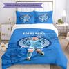 Manchester City Personalisiertes Namens-Bettwäsche-Set Atmungsaktiver Bettbezug mit Kissenbezügen Heimdekoration Geburtstagsgeschenk