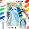 Cinderella Oil Paint by Numbers Painting Kit Handmade Diy Home Decor Gifts, Princess Art Canvas Picture for Wall Art Home Decor