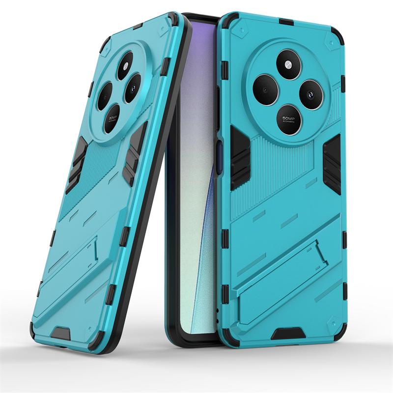 

For Cover Poco C75 Case Xiaomi Poco C75 Capas Lens Protector Back Armor Shockproof Phone Bumper Back Holder FundasPoco C75 C 75 For Poco C75&For Redmi 14C синий