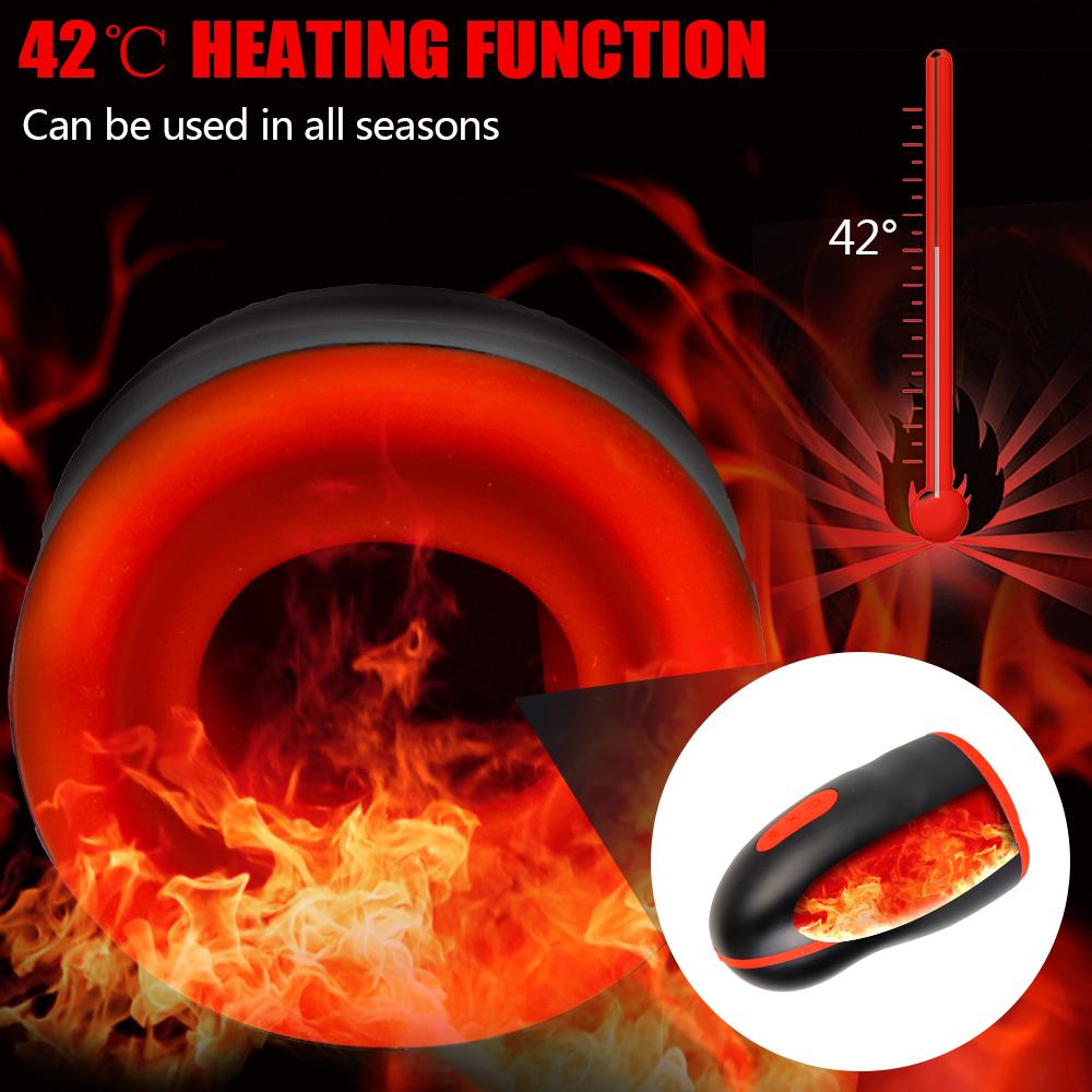 Aircraft Cup Stimulate Glans Massager Penis Delay Trainer Sex Toy for Men Heating Male Masturbator Vibrator