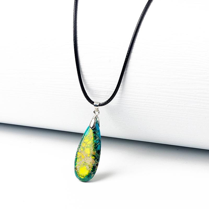 Water-Drop Emperor Stone Pendant Necklaces for Women Reiki Nature Stone Imperial Jaspers Turquoises Necklaces Healthcare Jewelry