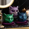 Resin Cat Ornament Balancing Cat Sculpture Hand-carved Cat Stone Sculptures Elegant Home Decor Healing Stones for Lovers Mini