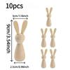 10pcs Easter Wooden Painted Rabbit, Creative Graffiti Wooden Figure, Wooden Tulip Rabbit Ornament.