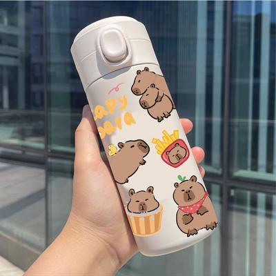 Stainless Steel Capybara Insulated Water Bottle Cartoon 420ML Children's Sport Watter Bottle Leakproof Large Capacity