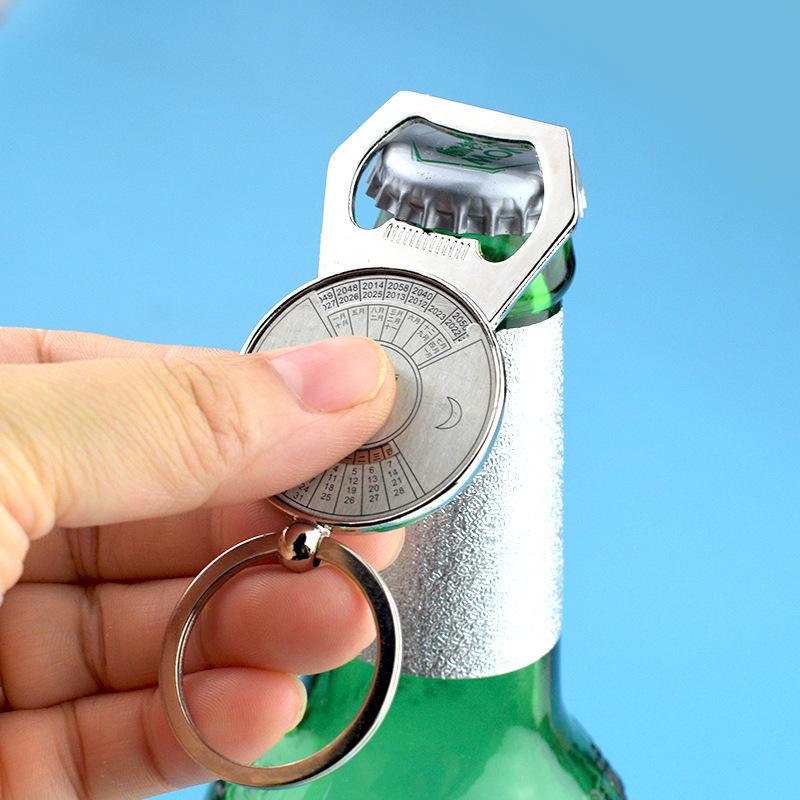 Kreativer ewiger Kalender Schlüsselanhänger und Bierflaschenöffner Anhänger Geschenk