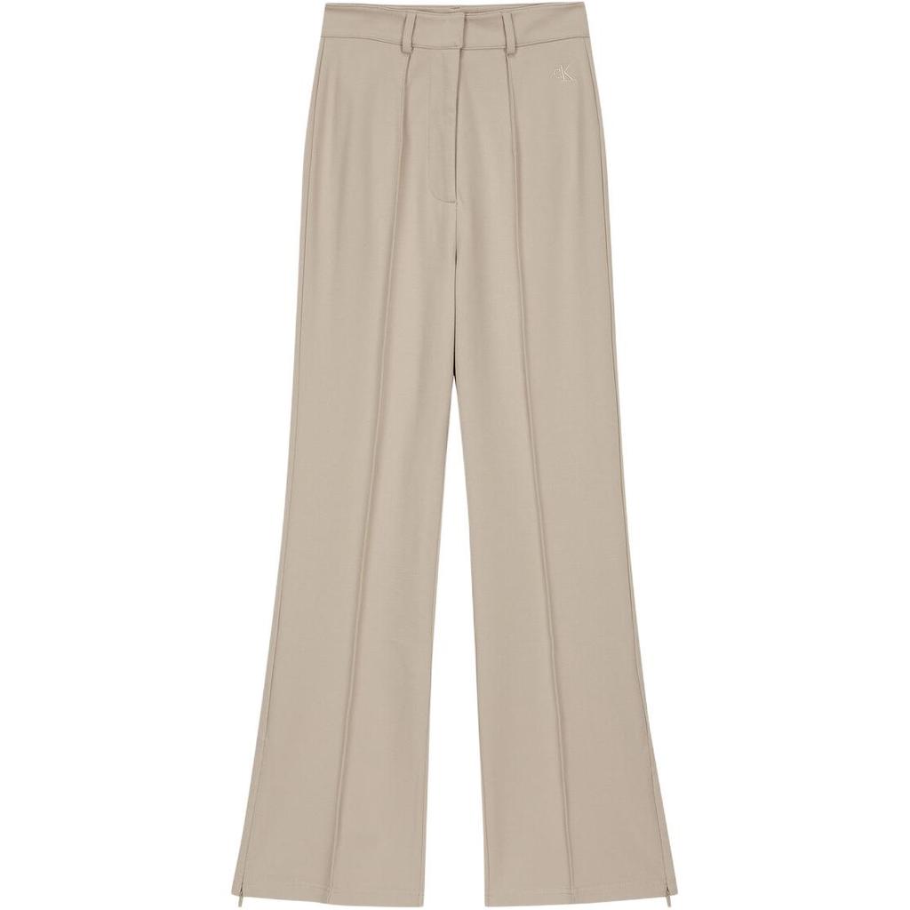 Calvin Klein Jeans Autumn Winter Solid High Waist Flared Casual Pants Women Bottoms Beige J224581-PCF