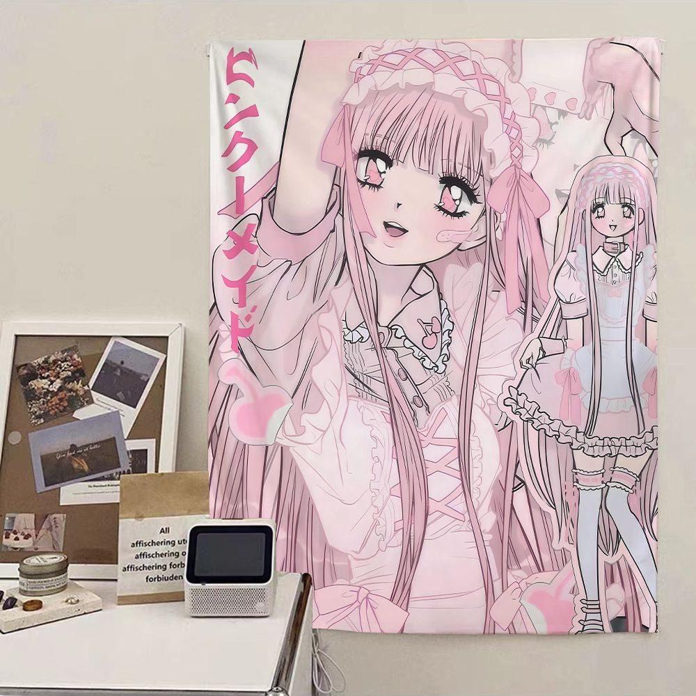 VIKAMA Healing Lolita Anime Girl Wall Hanging Bedroom Dorm Room InstagramStyle Sweet Healing Anime Atmosphere Background
