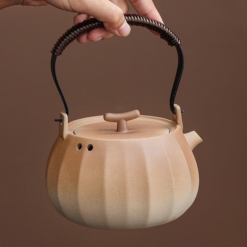 Shangqi Retro Rustic Ceramic Teapot and 4 Cups Set