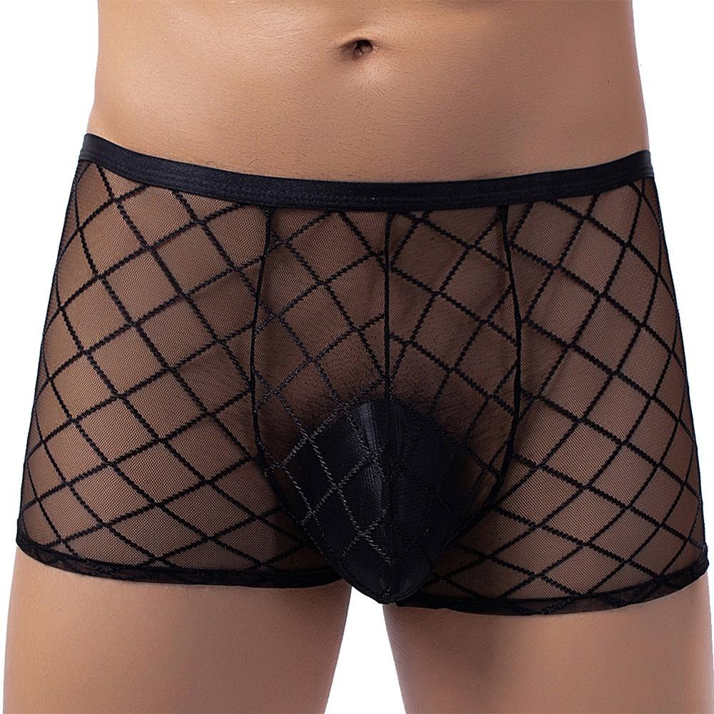 Pánské boxerské kalhotky průhledné sexy sexy pokušení průhledné