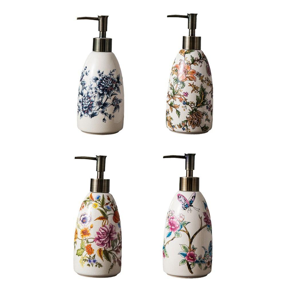 Empty Ceramic Hand Sanitizer Bottle Hand Press Type Liquid Soap Dispenser  Shower