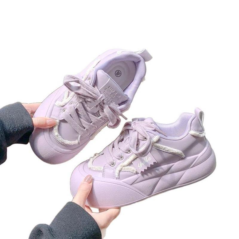 Niche versatile shoes board shoes women's new spring and autumn platform white shoes bread shoes