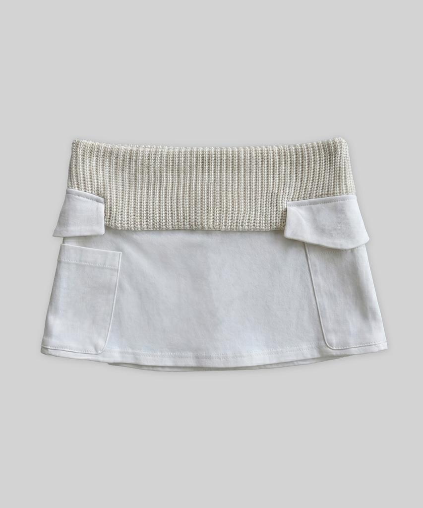 Chix Knit Waist Mini Skirt Black
