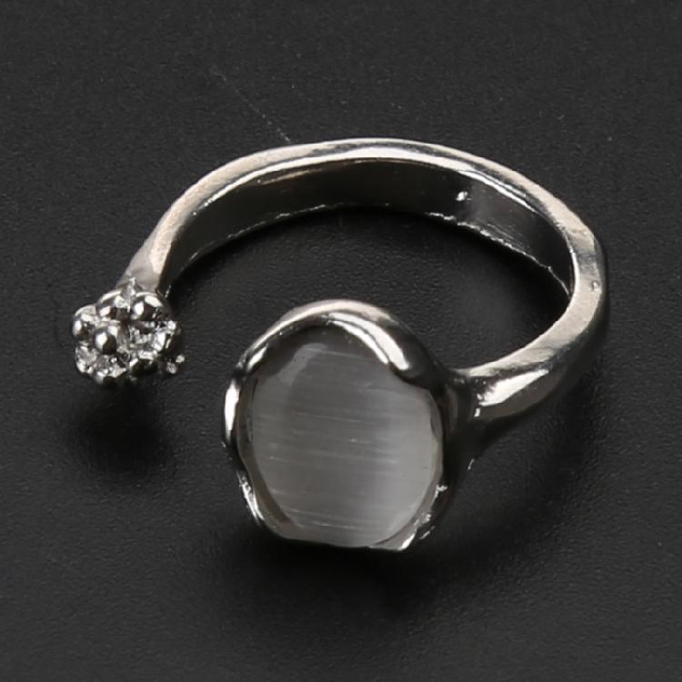 Hollow Moon Stone Rings for Women Y2K Flower Bud Open Ring Vintage Jewelry