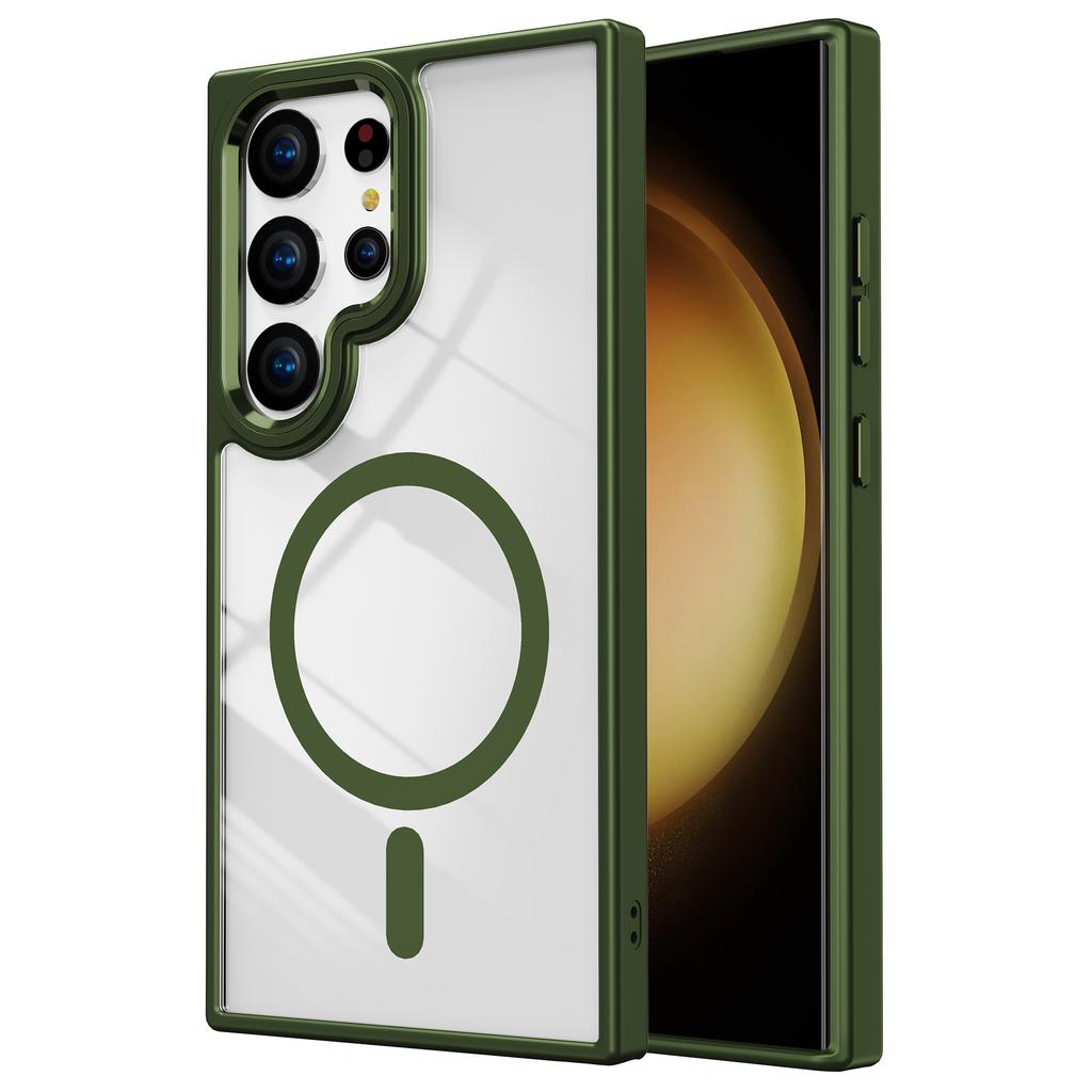 For Samsung Galaxy S24 Ultra Case TPU+PC Clear Phone Cover Compatible with MagSafe