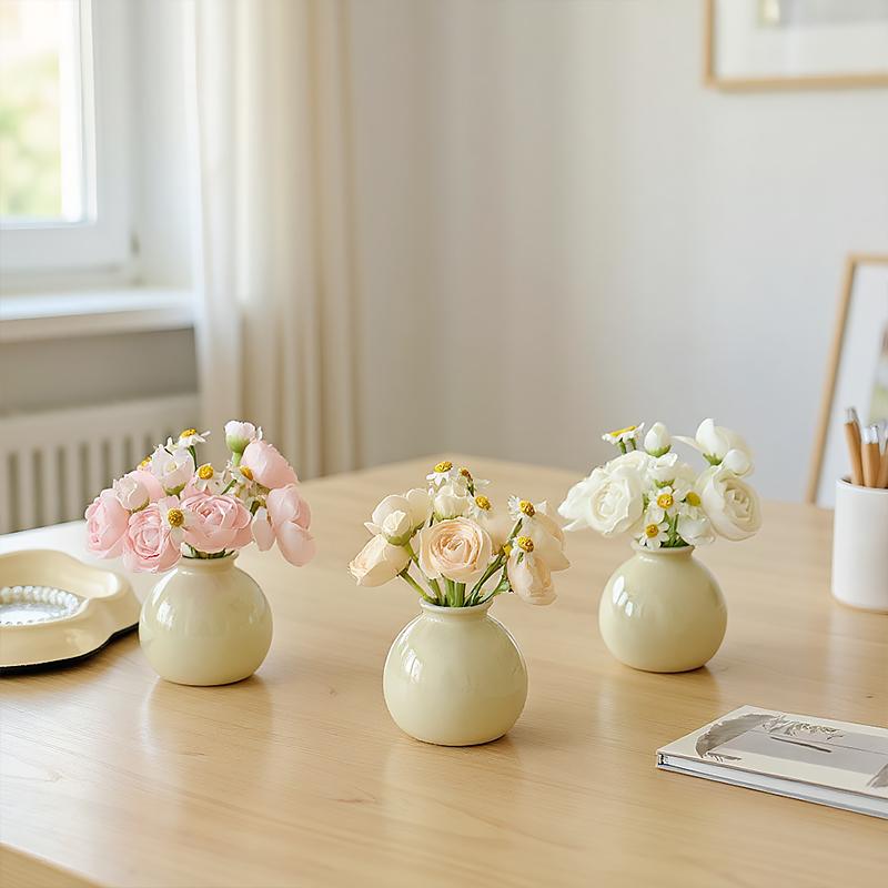 1 Set Artificial Plant Scenery Photography Prop Home Decoration Elegant Simulated Potted Plants Artistic Multi-Color