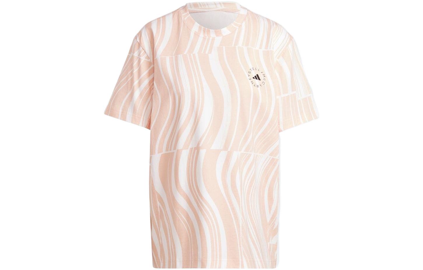 

Adidas X Stella McCartney T Shirts Women s Pink Brush Crew Neck Moderate Straight Fit HT1106 XS
