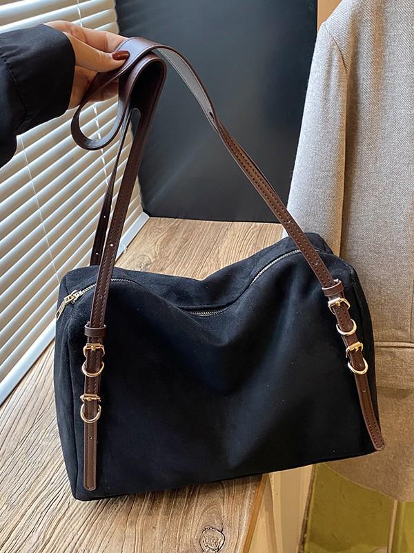 Korean Style High-End Suede Plush Retro Crossbody Bag for 2026 Summer