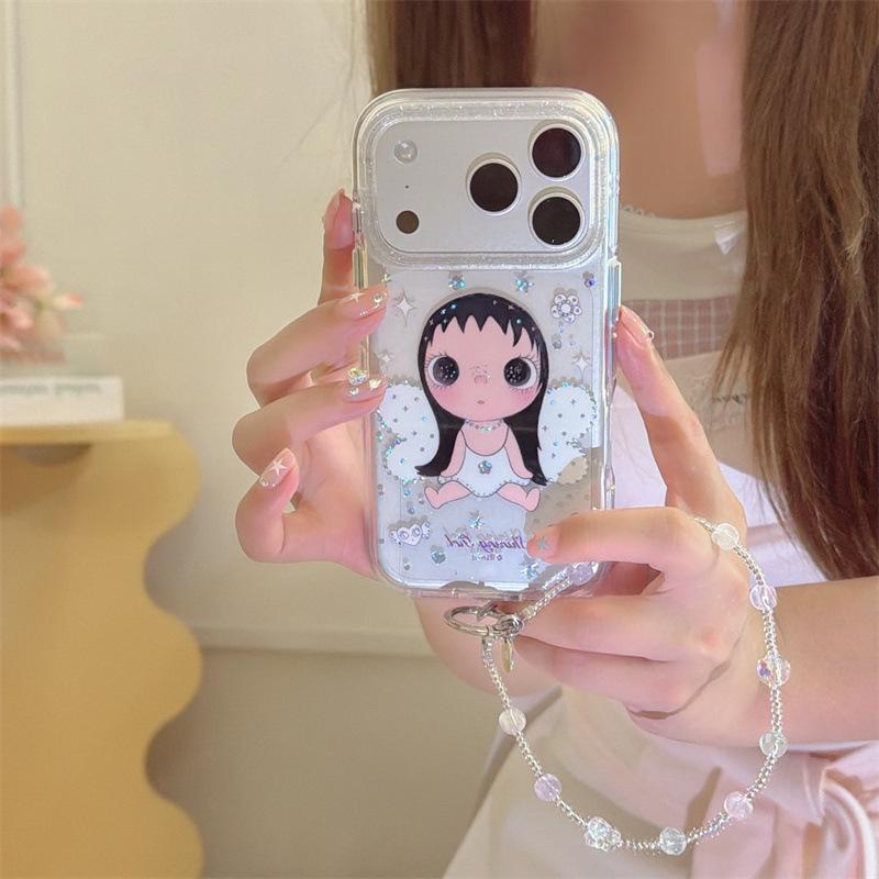 Adorable Angel Wings Jade Phone Case for iPhone 17/16 Pro Max/15/14