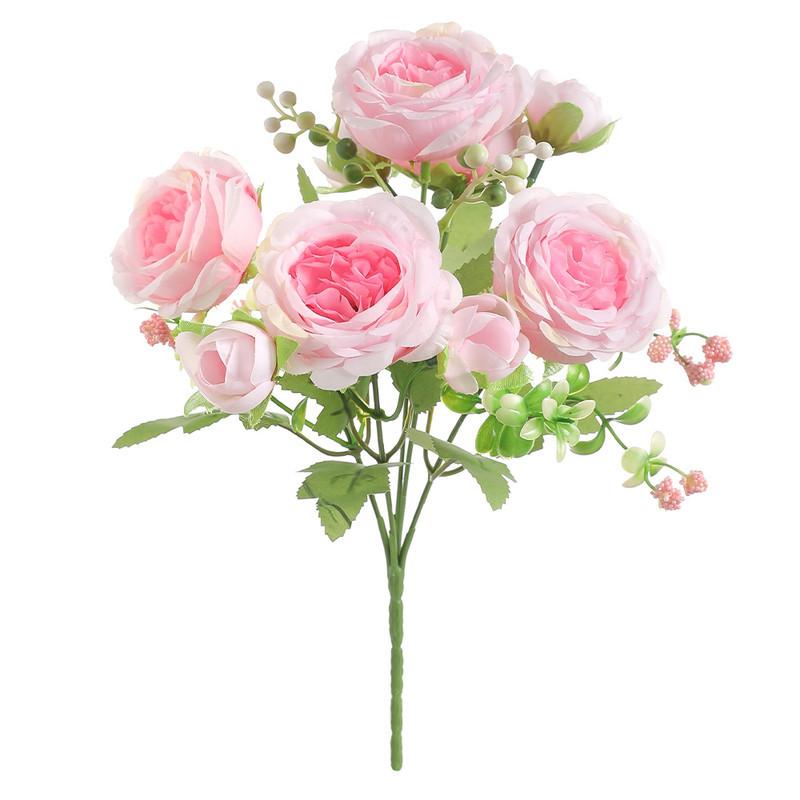 Artificial Flowers Fake Silk White Peonies Used for Home Room Vase Decoration Christmas Wreath Wedding Bouquet Party Accessories