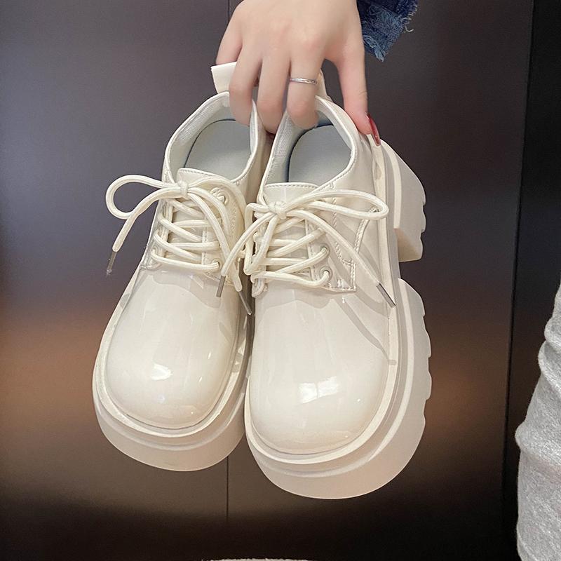 Fashion Women Spring New Black Platform Flats Shoes Women Loafers Slip on Boat Shoes Designer Casual Leather Oxfords 2025