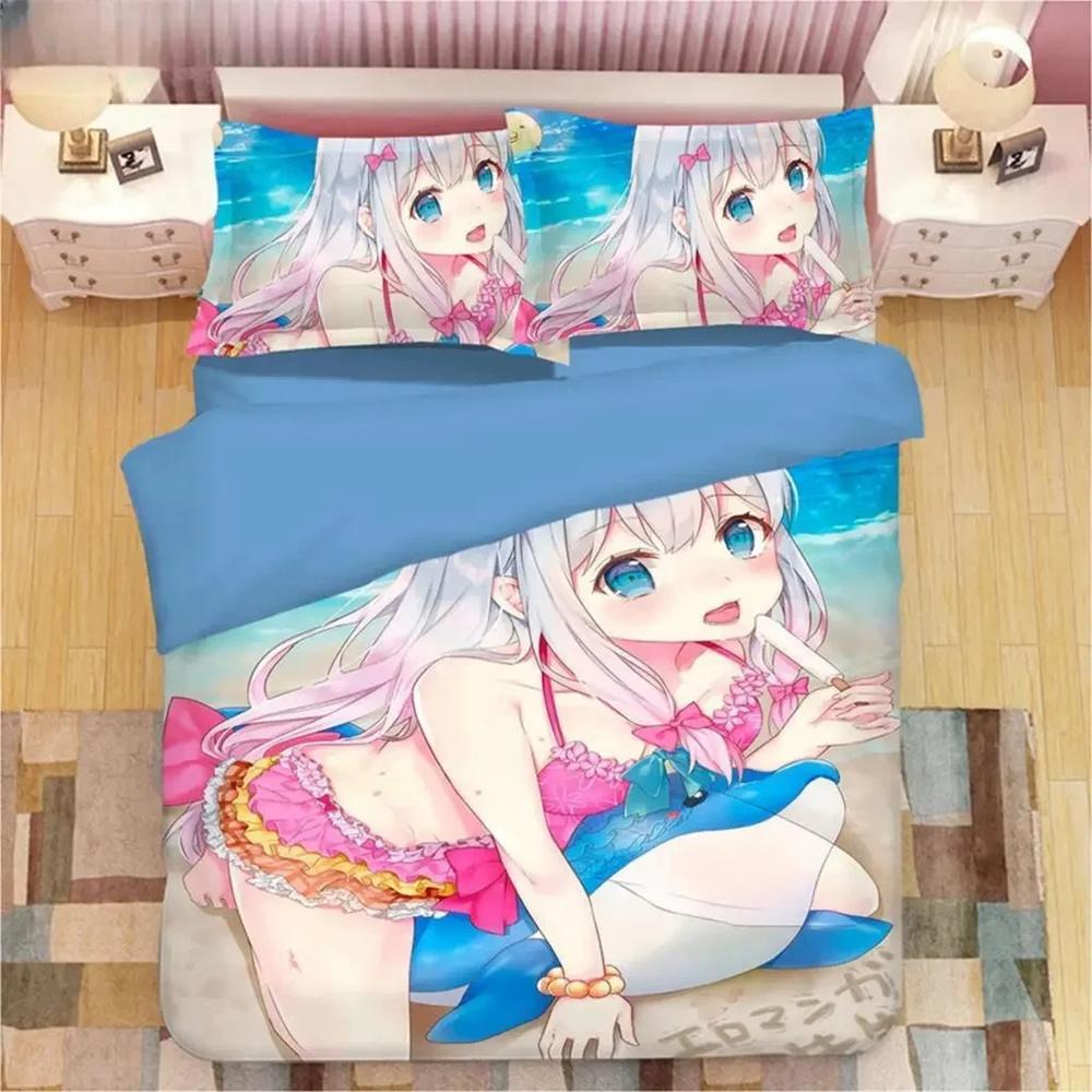 Kawaii Izumi Sagiri 3D Anime Print Bedding Collection Duvet Covers Pillowcases One Piece Comforter Bedding Collections Bedclothes Duvet Cover