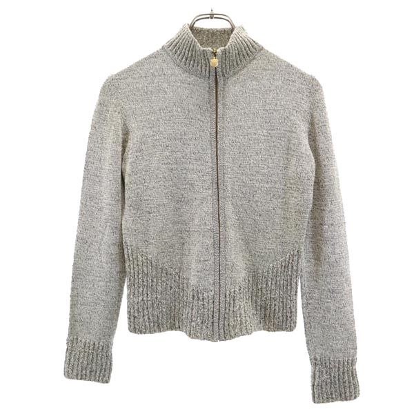 Salvatore Ferragamo Wool Blend Long Sleeve Knit Jacket Blouson Cardigan Women Used