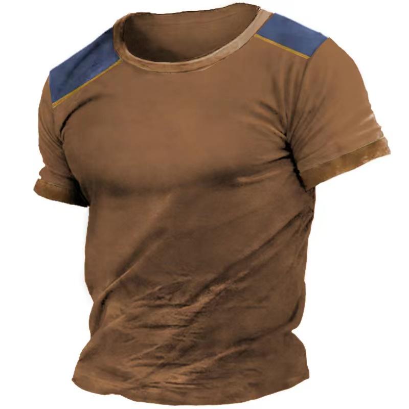 Vintage Men's T-Shirt Motorcycle 3d Print Short Sleeve Tops Casual T Shirt For Men Fashion Outdoor Male Oversized Clothing