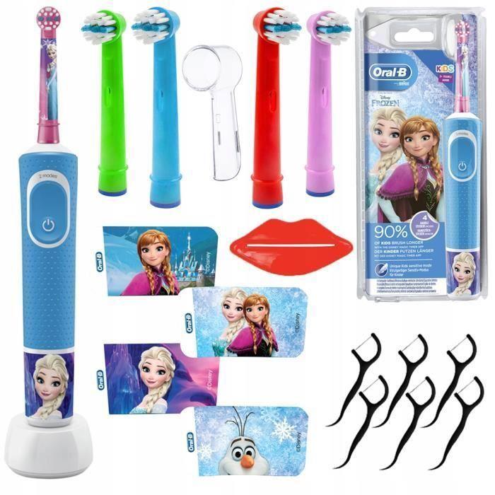 Brosse à dents électrique - Oral-B - Frozen 100 - 7600 oscillations/min - 2 modes de brossage - Enfant
