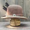 Fashion pure wool felt hat Western autumn and winter feather decorative wool top hat