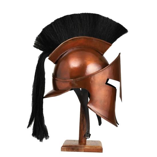 Flott King Leonidas kobberfinishhjelm - utsøkt Sparta 300 filmreplika - Premium 18 gauge ståldesign for historiske gjeninnføringer