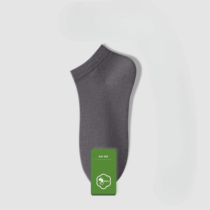 Men's Anti-odor and Sweat-absorbing Summer Thin Short Socks, Pure Cotton Shallow Mouth Boat Socks, Breathable Business Mid-calf Men's Socks