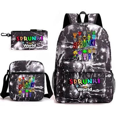 Rhythm Box Cartoon Animation Primary School Schoolbag Sprunki Fourth Grade Lightweight Burden Reduction Large Capacity Backpack Bag