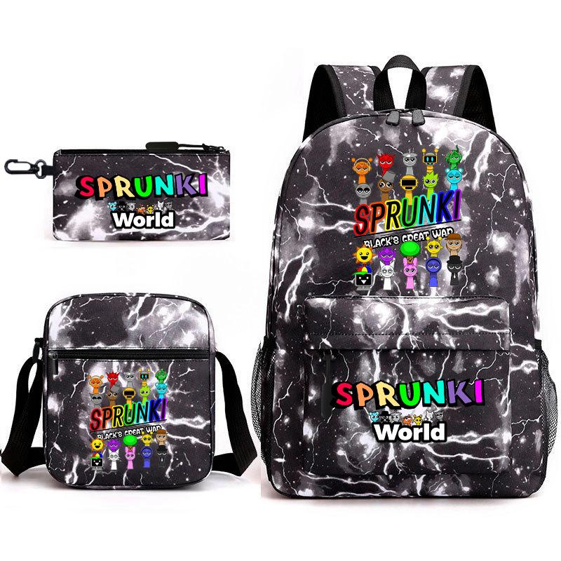 Rhythm box cartoon animation primary school schoolbag sprunki fourth grade lightweight burden reduction large capacity backpack bag