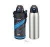 Peacock Water Bottle Kids 1000ml Cold Insulated One Touch Direct Drinking Children Direct Bottle with Pouch 1l Blue A The-peacock AJC-F101