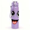 1PC Cute Smiley Tongue Face Print 750ml Color Plastic Sports Water Bottle Leakproof Flip Straw Lid Suitable for Sports Office Home Use