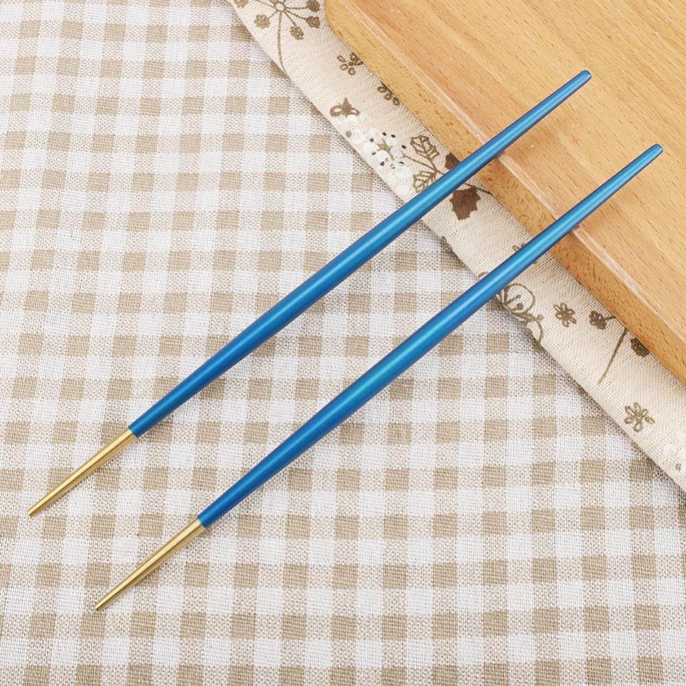 Anti-slip Strip Chopsticks Rustless Steel Dining Chopsticks Metal Chopsticks Lunch Box Matching