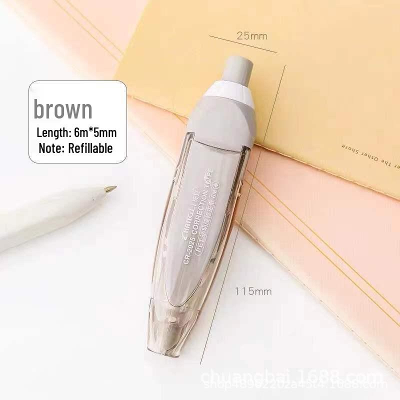Changli Push-button Correction Tape, Japanese Style, Replaceable Core, High Appearance Value, Portable White-out Tape Stationery