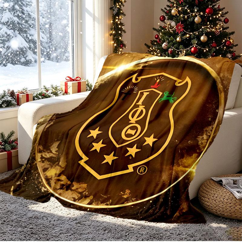 Iota Phi Theta Pattern Blanket for Home Decoration, Bed, Sofa, Car Travel, Camping, Suitable for All Seasons, Birthday Christmas Gift