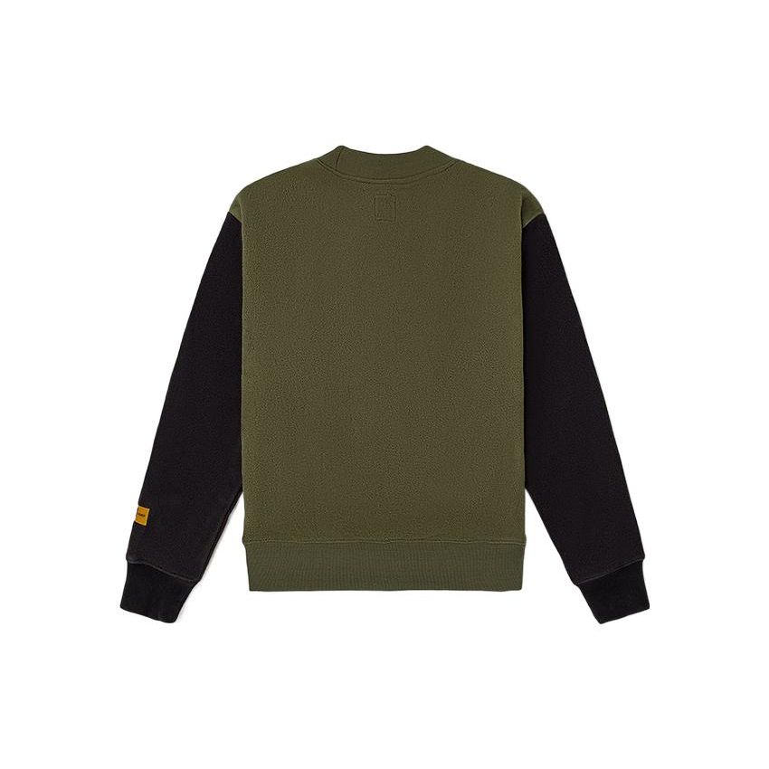 Vans Colorblock Crew Neck Long Sleeve Sweatshirt Women Tops Army-Green VN0A54M9KCZ