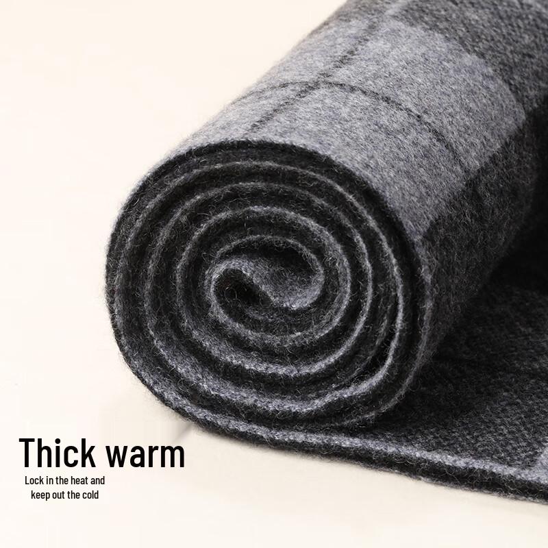 Hengyuanxiang Men's Pure Cashmere Plaid Scarf