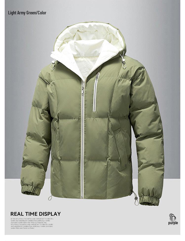 Men's Winter Hooded Cotton Jacket - Trendy Youth Cross-Border Windbreaker