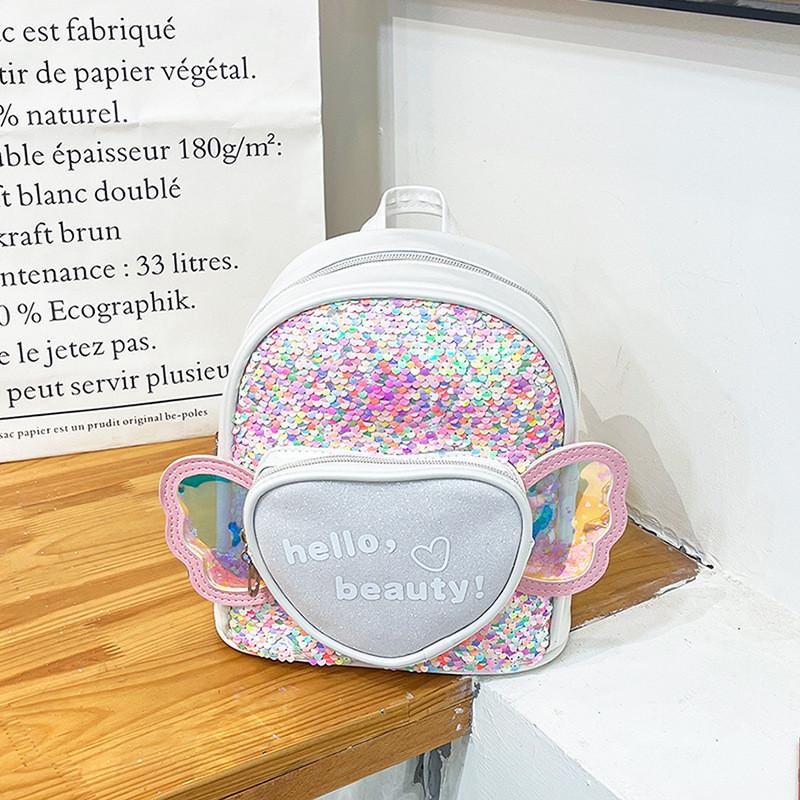 Love Book Children Wings Bag Kindergarten Cartoon Cute Glitter Leisure Small Bag