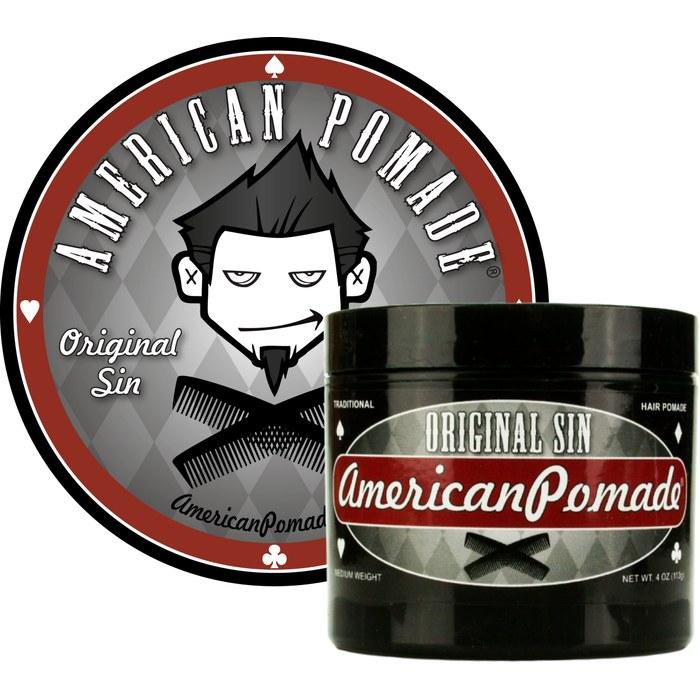 American Pomade Original Sin Men s Hair Pomade, Oil-Based, Medium Hold, High Shine, Vanilla & Coconut Scent, 113g