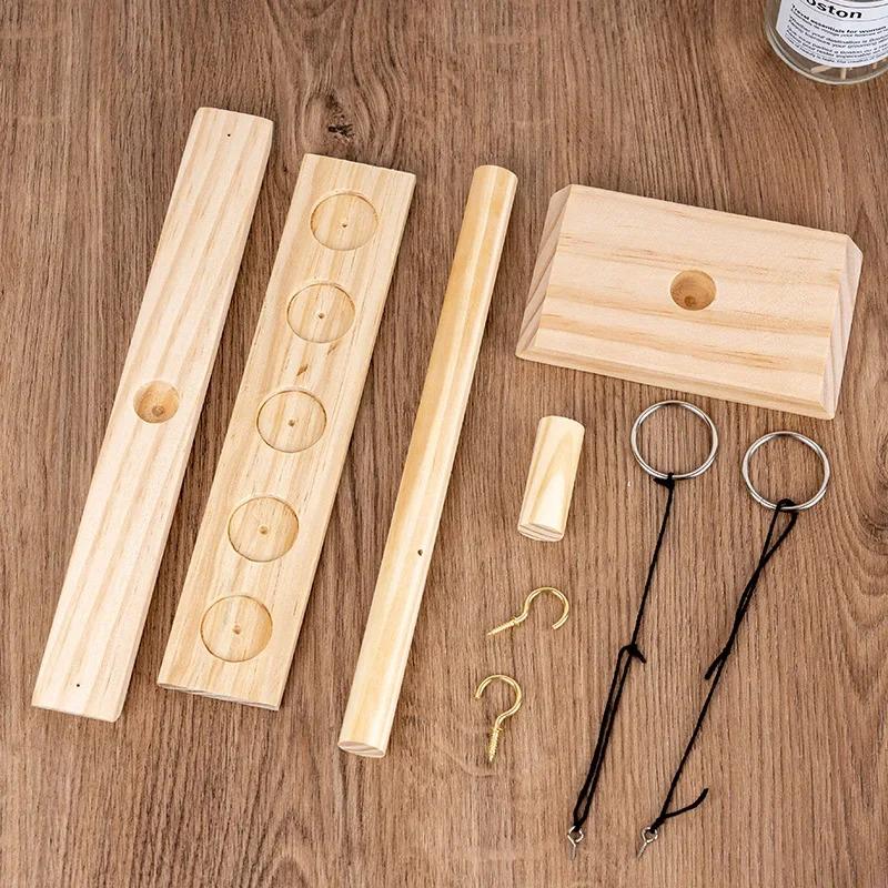 Handmade Wooden Hook & Ring Toss Game For Adults, Classic Pub & Backyard Party Game, Indoor Outdoor Fun With Easy Storage