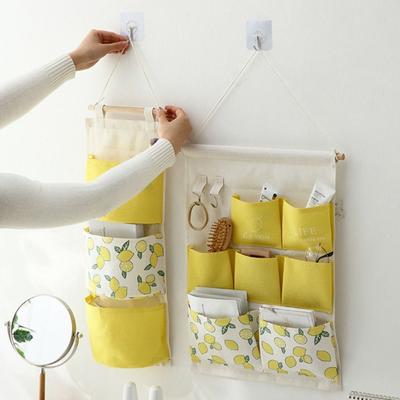 Fashion Wall Mounted Storage Bag Waterproof Multiple Pockets Hanging Bag Over the Door Sundries Storage Pouches Dormitory