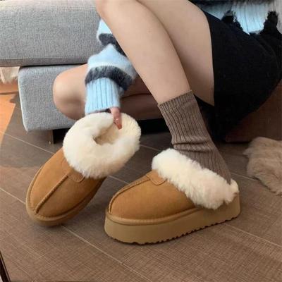 Chaussures Épaissies, Bottes de Neige en Polaire, Pantoufles, Nouveau Style Automne et Hiver pour Femmes Baotou