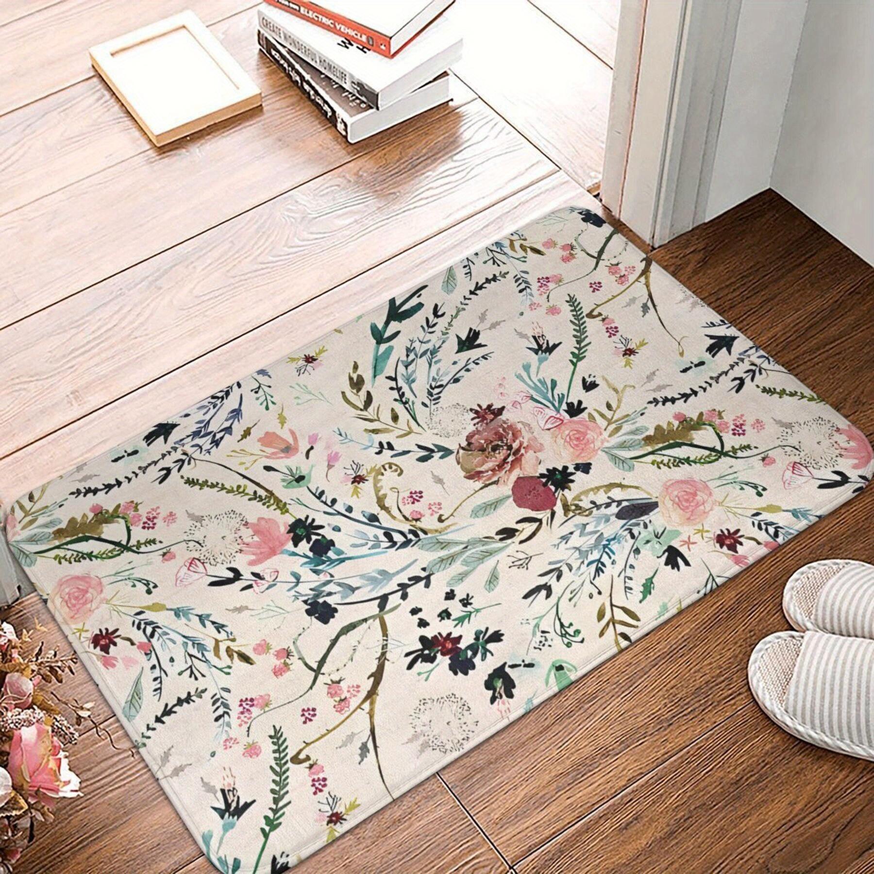 

1pc Fable Floral Bedroom Mat Doormat Living Room Carpet Balcony Rug Home Decor Christmas Decor Xmas 40x60cm