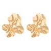 Cool Metal Trend Retro Pleated Stud Earrings for Women - Simple Korean Style