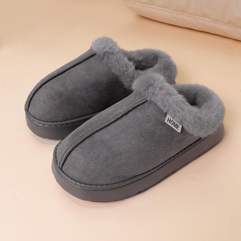 2025 new home thermal cotton slippers autumn and winter plush indoor winter thick-bottomed home slippers